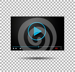 Video player vector play button modern player