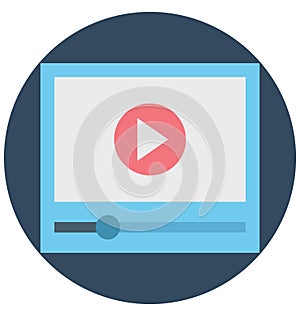 Video player, video streaming, Isolated Vector icons that can be easily modified or edit