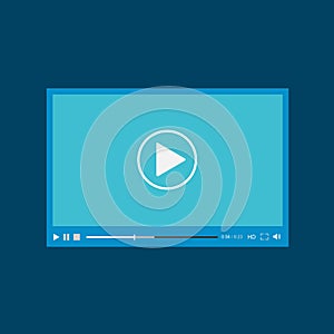 Video player for web, flat design