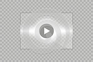 Video player for web and mobile apps flat style and Sun Glow light effect. Vector illustration.