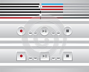 Video player for web, vector illustration