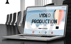 Video Production Concept on Laptop Screen. 3D. photo