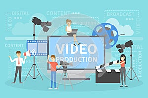 Video production concept. Making visual content for social media