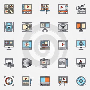 Video production icons set