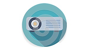 Video Projector Flat Design Vector Icon, vector design Generative AI