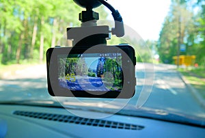 A video recorder for recording a video for car. DVR for installation on the windshield