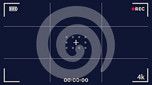 video recording, camera viewfinder screen, vector