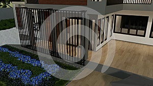 video rendering of modern tropical house