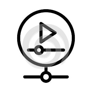 Video sharing vector thin line icon