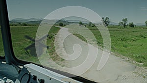 A video shot of a trainride.