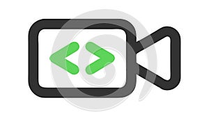 Video Stream Network Icon with Play Button and Nodes, vector design Generative AI