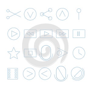 Video streaming outline icons