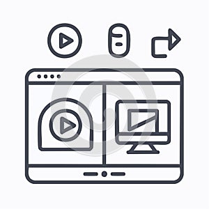Video Streaming and Screen Sharing Interface Icon