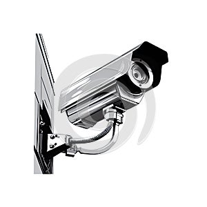 video surveillance camera, isolated on a white background, represents cutting-edge security and monitoring technology.