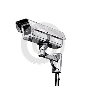 video surveillance camera, isolated on a white background, represents cutting-edge security and monitoring technology.