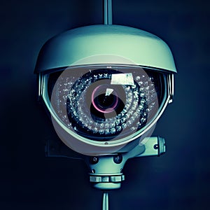 video surveillance camera, isolated on a white background, represents cutting-edge security and monitoring technology.