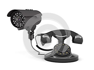 Video surveillance camera and rotary phone