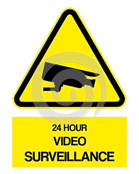 Video surveillance camera warning sign