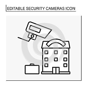 Video surveillance line icon