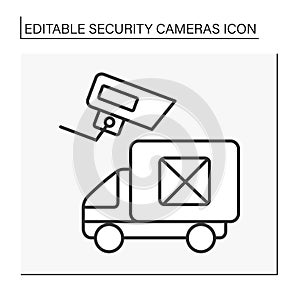 Video surveillance line icon