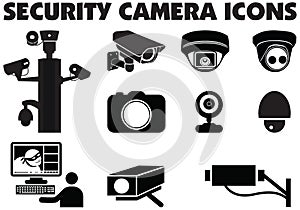 Video surveillance security cameras graphic illustration.