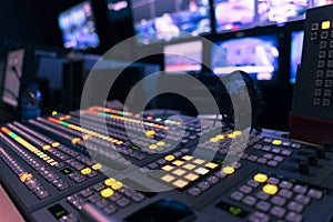 video switch of Television Broadcast, working with video and audio mixer