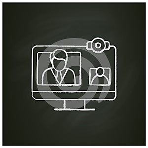 Video telephony chalk icon