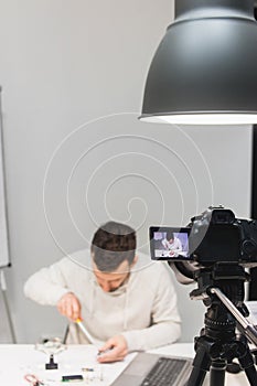 Video tutorial creation filming backstage concept