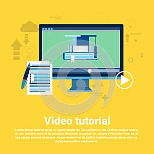 Video Tutorial Editor Concept Modern Technology Web Banner