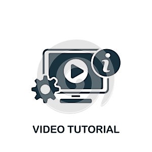 Video Tutorial icon. Monochrome simple E-Learning icon for templates, web design and infographics