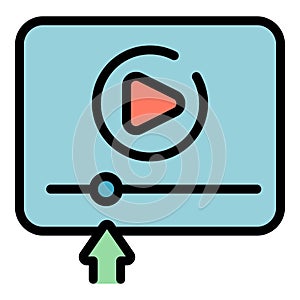 Video tutorial icon vector flat