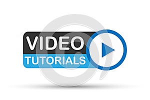 Video tutorial icon on white background. Vector stock illustration.