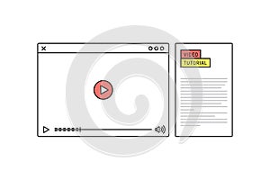 Video Tutorial online education businessconcept template web banner