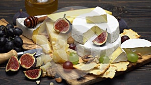 Video of various types of cheese - parmesan, brie, cheddar