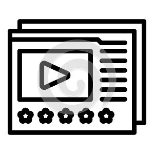 Video webinar icon outline vector. Computer online