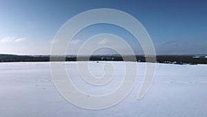 Video of winter field during dron fly