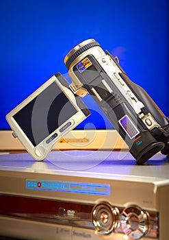 Videocamera with DVD a player