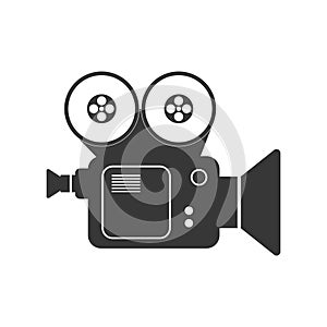 Videocamera icon. Movie design. Vector graphic