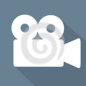 Videocamera web icon, flat design