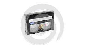 videocassette on white background