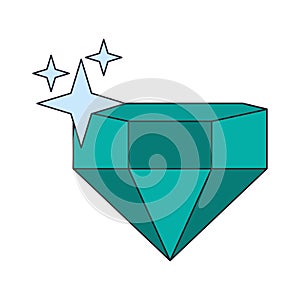 Videogame diamond shinning cartoon isolated