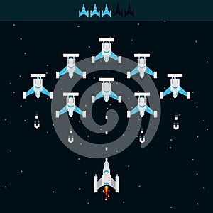 Videogame spaceship alien