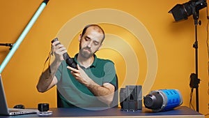 Videographer recording tutorial