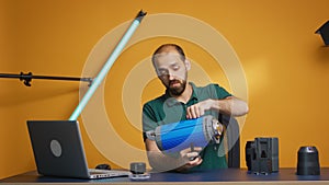 Videographer recording tutorial