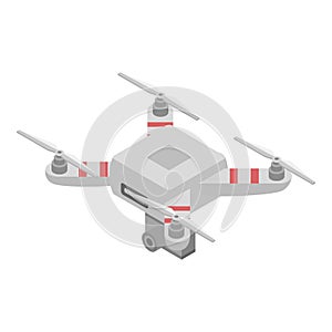 Videography drone icon, isometric style