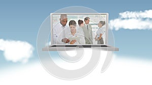 Videos of business people in the clouds