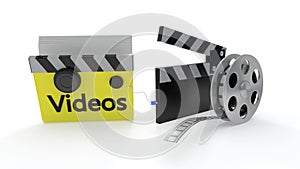 Videos folder symbols, 3d rendering