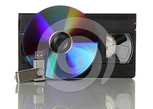 Videotape with cd and usb stick