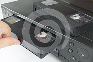 Videotape into a tape recorder