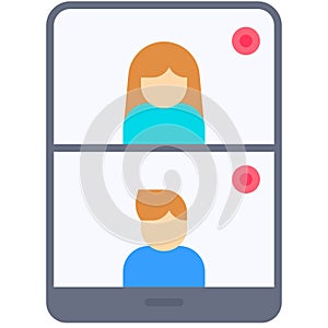 Videotelephony, Telecommuting or remote work icon, vector illustration photo